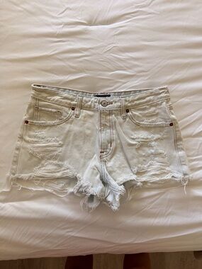 Abercrombie & Fitch Light Distressed Denim Shorts